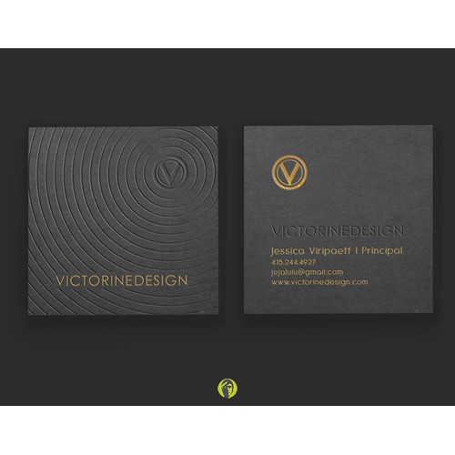 Who said business cards have to be boring?  Victorine Design needs a fresh + sophisticated layout!