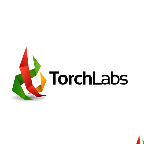 Paper flame logo concept for Torch Labs