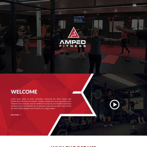 Homepage Design for Amped Fitness