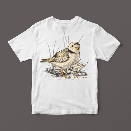 Piping Plover Bird Tshirt Design - Fundraiser for Wild Bird Health Grants