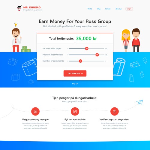 Page concept for Norwegian startup