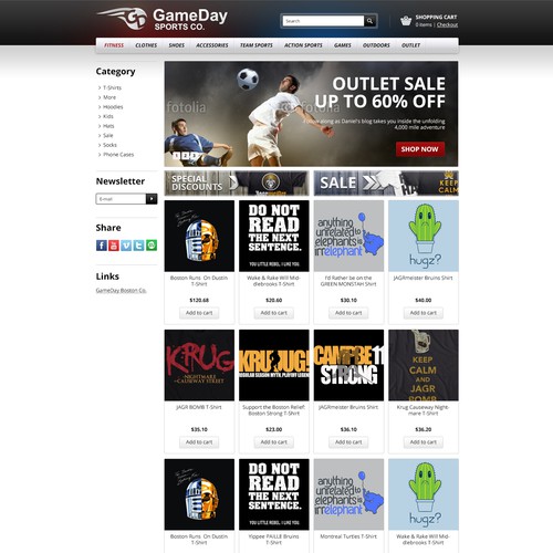 New website design wanted for GameDay Sports Co.