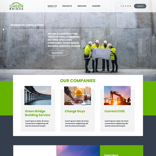 website home page design