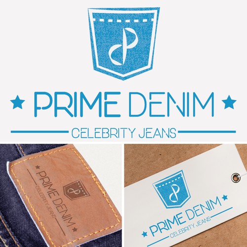 Mockup and logo concept for a celebrity jeans company