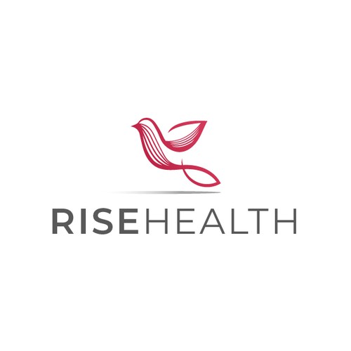 Line-style. minimal logo for Rise Health