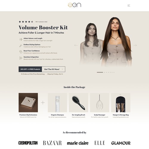 Product landing page