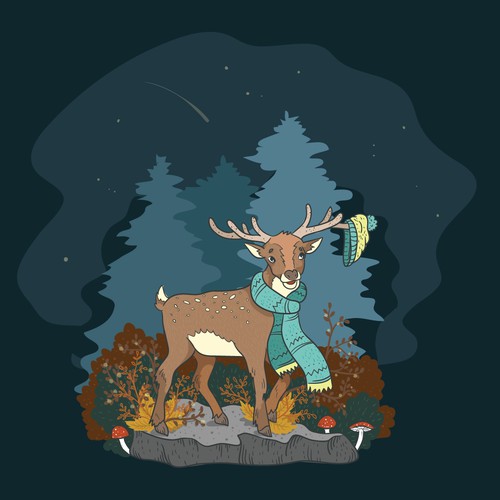 Mystic deer illustration