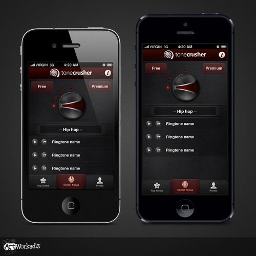 new mobile app design for Tonecrusher - Free Ringtones