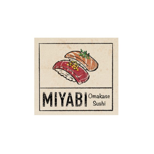 Vintage / retro japanese design for a omakase sushi restaurant