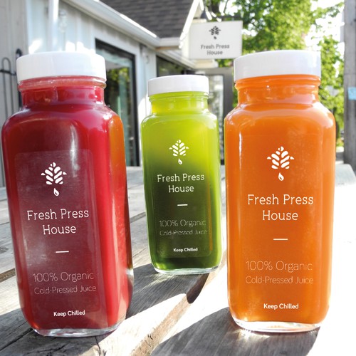 Create a fresh clean logo for an organic cold-pressed juicery in Italy!