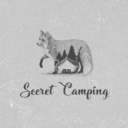 "Secret Camping" - Wild Glamping Experience in the English Lake District needs an iconic/ hipster/maybe handrawn design