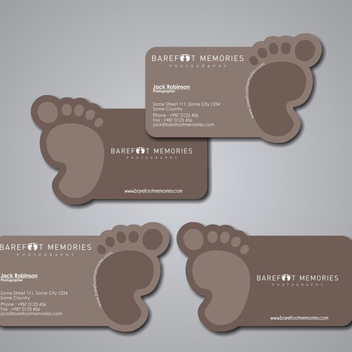 business card for Barefoot Memories