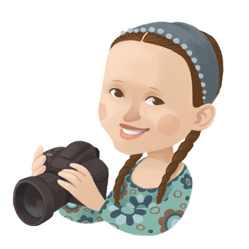 Cartoony version of kids-photographer for website