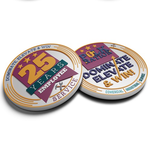 Coin design for  Employee Service Tenure Milestones Commemorative Coin