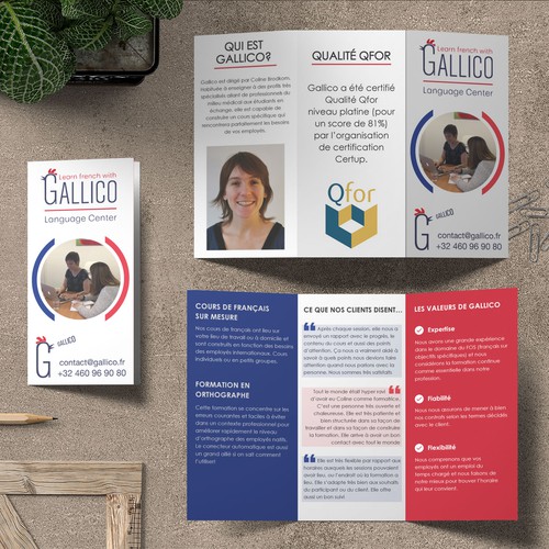 Trifold brochure for language center
