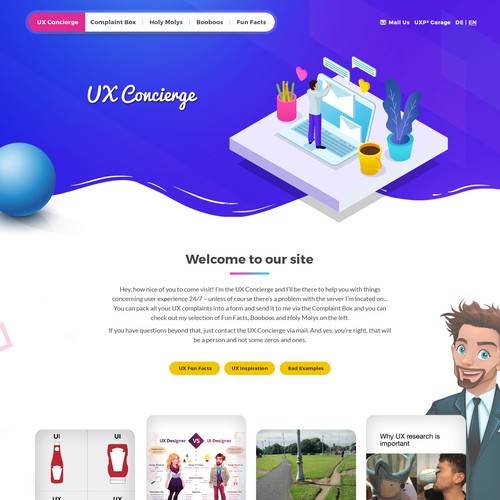 Web design for a UX design company