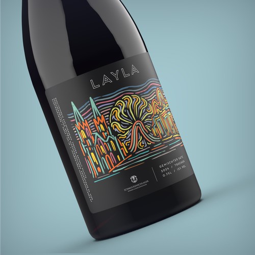 Festival inspired wine label