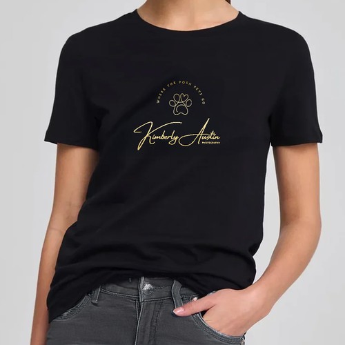 Stylish Black Minimalist Tee with Gold Logo Design (This Design Is Available For Sale)
