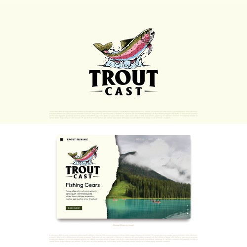 A trout fishing logo