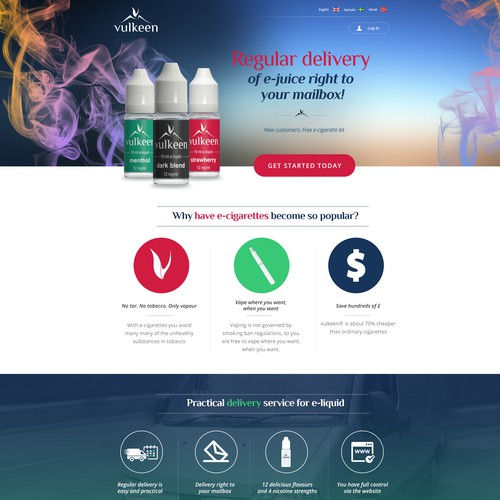 Landing Page to Vulkeen
