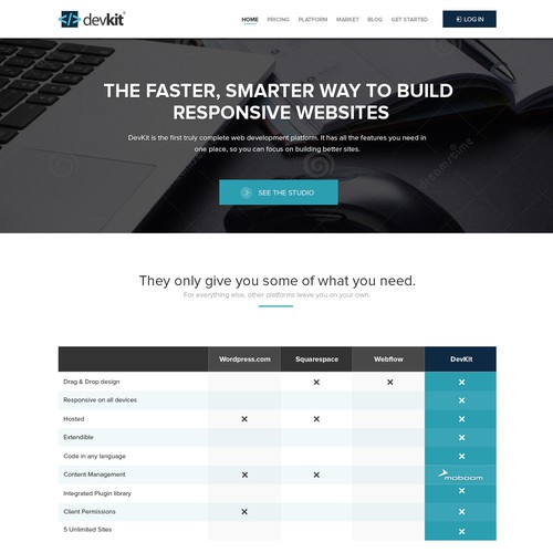 Create a responsive website for DevKit, a Moboom Product.