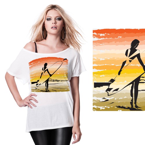 Create trendy, beachy, chic WOMEN'S T-SHIRT Designs with the theme VINTAGE SO CAL