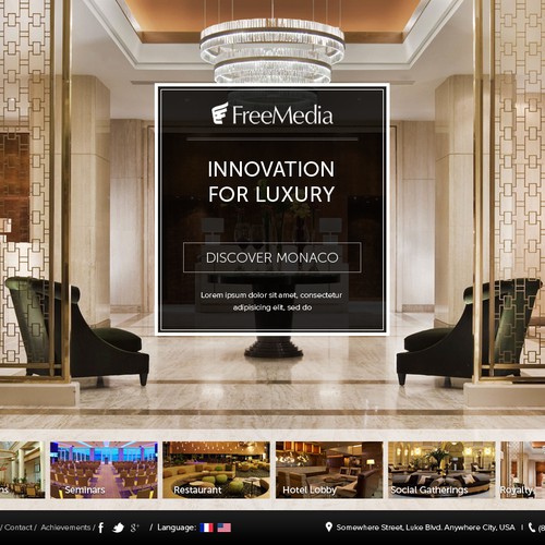 Créer webdesign pour la home page de la société FreeMedia Monaco - Communication Luxe