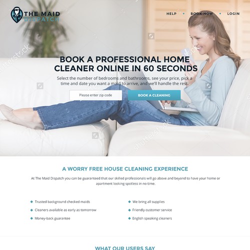 Landing Page for Maid Service