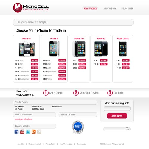 Microcell needs a new website design