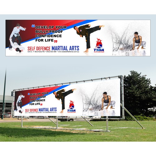Create a eye-catching billboard for Total Self Defence Academy!