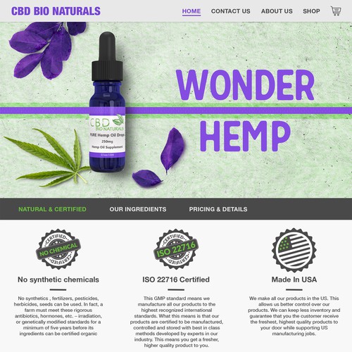 CBD Landing Page Design