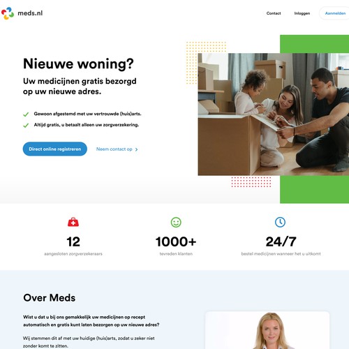 Meds.nl landing page design