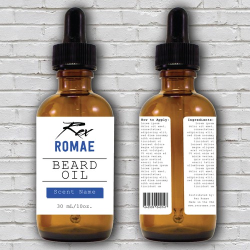 Rex Romae Beard Oil Product Label