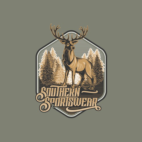 "Southern Sportswear" Apparel & Screen Printing Hipster / Retro Illustrated  Logo Design