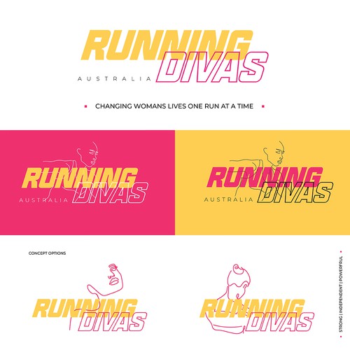 Bold logo concept for woman's running group