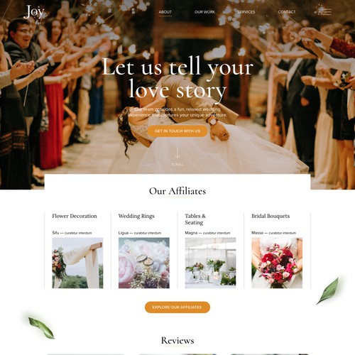 Wedding Photography & Video webpage