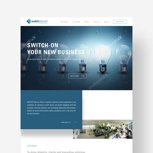 Web concept for telecommunications business