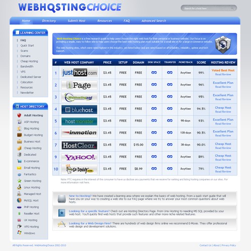 WebHostingChoice.com Redesign 