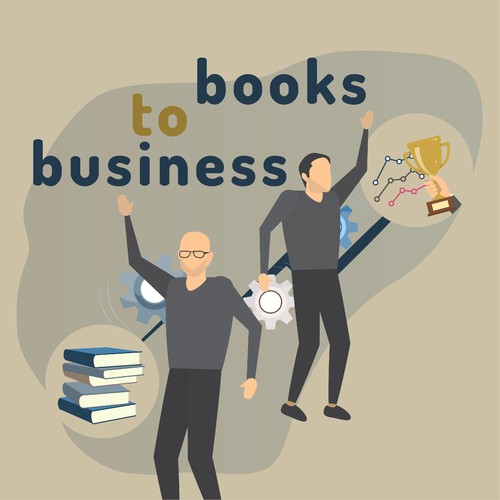 illustration for books-to-business podcast