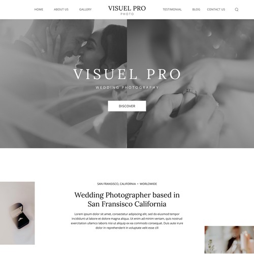 Website Template Design for Wedding Photographers