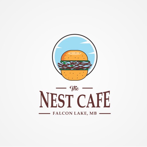 bold logo concept for nest cafe