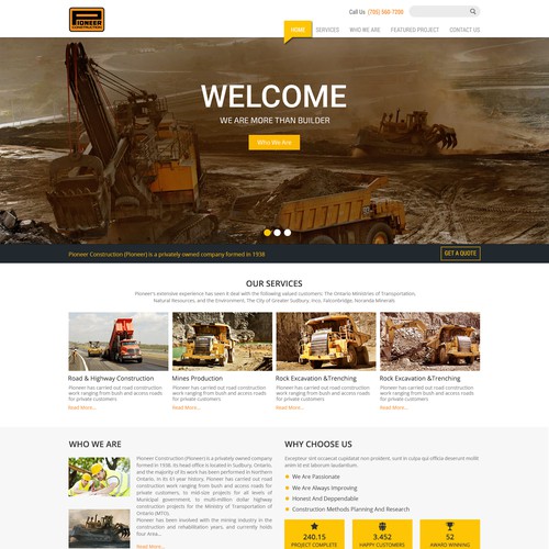 Pioneer Construction Inc Redesign 