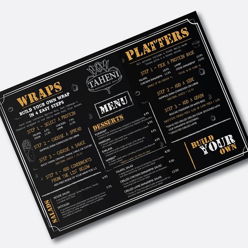 Quick-Serve "build your own" Menu Design