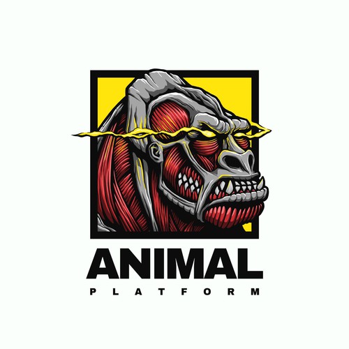 Attack on Titan Meets Gorilla Logo for Fitness Company