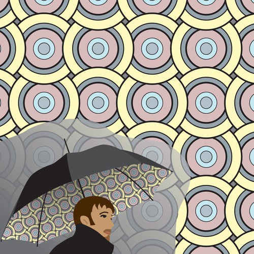 Umbrella Liner - Woven Circles