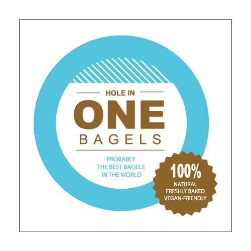 Create the next product label for Hole in One Bagels