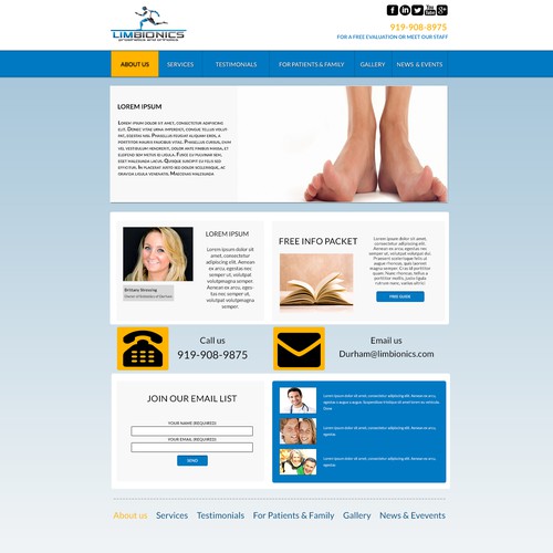 Page for medical company