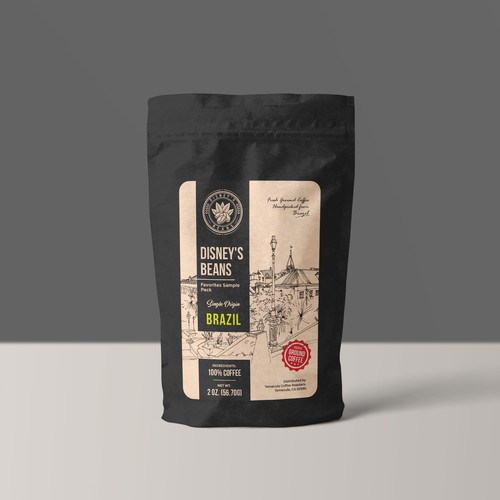 Single Origin Coffee Label Design 