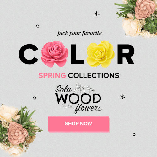 Gif Banner Ad for Sola Wood Flowers