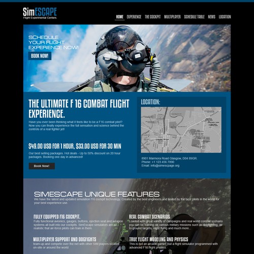 F16 Simulator Center Aviation Website.